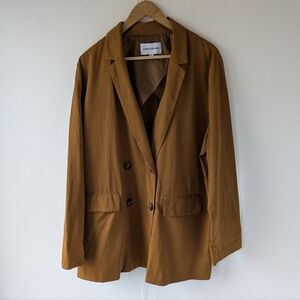 Elizabeth and James Double-Breasted Blazer Caramel Size XXL